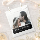 書道エレガント白黒結婚写真 フェイバーバッグ (クリップ留めされた状態)