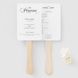 書道エレガント白黒結婚式 プログラム ハンドファン