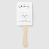 書道エレガント白黒結婚式 プログラム ハンドファン (正面)