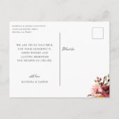 書道エレガント秋の結婚式写真ありがとう ポストカード (裏面)