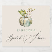 書道エレガント秋カボチャブライダルシャワー スパークリングワインラベル (シングルラベル)