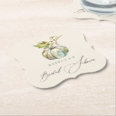 書道エレガント秋カボチャブライダルシャワー ペーパーコースター (アングル)