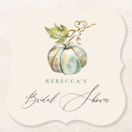 書道エレガント秋カボチャブライダルシャワー ペーパーコースター