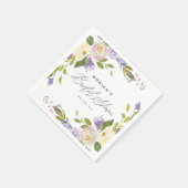 書道エレガント紫フローラブライダルシャワー スタンダードカクテルナプキン (角)