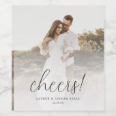 書道エレガント結婚式の引き出物写真 ワインラベル (シングルラベル)