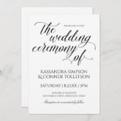 書道エレガント結婚式招待状 |黒 招待状 (正面/裏面)