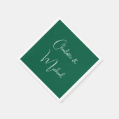 書道エレガント緑のプレーンシンプル名 スタンダードカクテルナプキン (角)