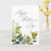 書道エレガント緑離れの母の日 カード (黄色い花)