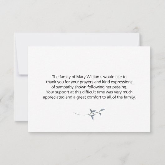書道エレガント葬儀サンキューカード サンキューカード (裏面)