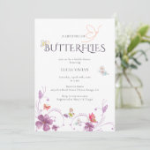 書道エレガント蝶ブライダルシャワー 招待状 (スタンド正面)