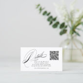 書道エレガント詳細QRコード囲みカード 名刺 (スタンド正面)