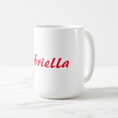 書道エレガント赤い白のプレーンシンプル名 コーヒーマグカップ (正面右)