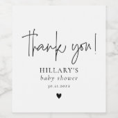 書道エレガント赤ちゃんシャワーありがとう ワインラベル (シングルラベル)