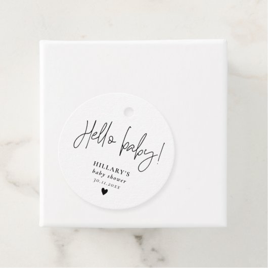 書道エレガント赤ちゃんシャワーこんにちはベビー フェイバータグ (インサイチュ)