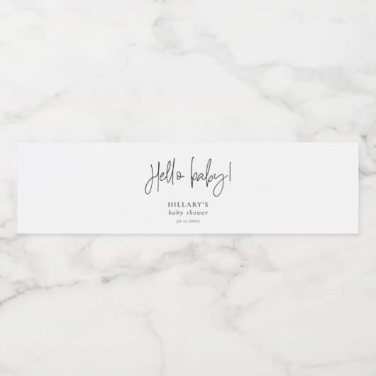 書道エレガント赤ちゃんシャワーこんにちはベビー ペットボトルラベル (シングルラベル)