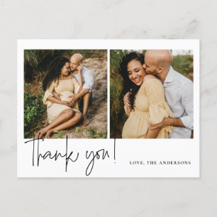 書道エレガント赤ちゃんシャワー感謝していユー ポストカード