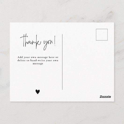 書道エレガント赤ちゃんシャワー感謝していユー ポストカード (裏面)