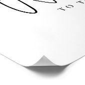 書道エレガント赤ちゃんシャワー歓迎サイン ポスター (角)