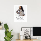 書道エレガント赤ちゃんシャワー歓迎サイン ポスター (ホームオフィス)