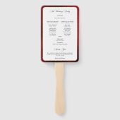 書道エレガント赤と金ゴールド結婚式 プログラム ハンドファン (裏面)