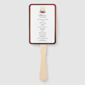 書道エレガント赤と金ゴールド結婚式 プログラム ハンドファン (正面)