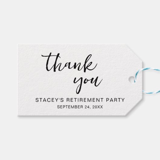 書道エレガント退職パーティー ギフトタグ (正面(横))