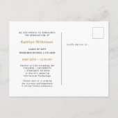 書道エレガント金ゴールドグリッター卒業 案内ポストカード (裏面)