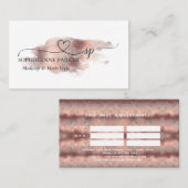 書道エレガント金ゴールドプロフェッショナルモノグラム 予約カード (正面/裏面)