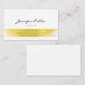 書道エレガント金ゴールドラグジュアリートレンディープレインシック 名刺 (正面/裏面)