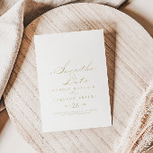 書道エレガント金ゴールド結婚式の日付の保存 セーブザデート