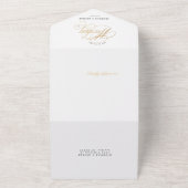 書道エレガント金ゴールド(ENVは不要) オールインワン招待状 (外側)