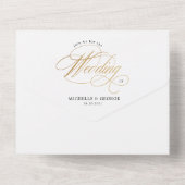 書道エレガント金ゴールド(ENVは不要) オールインワン招待状 (裏面)