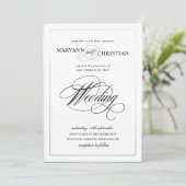 書道エレガント銀結婚式招待状 招待状 (スタンド正面)