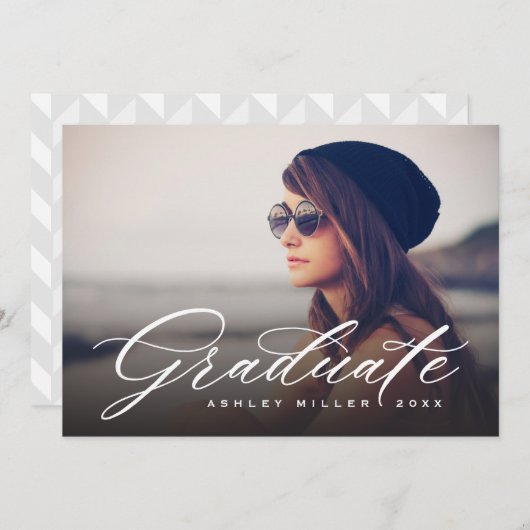 書道エレガント院写真卒業 案内状 (正面/裏面)