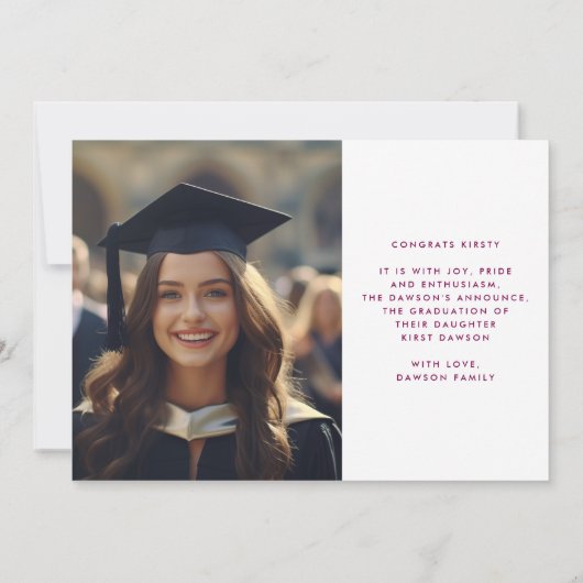 書道エレガント高校2写真卒業 案内状 (裏面)