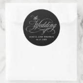 書道エレガント黒銀結婚の ラウンドシール (バッグ)