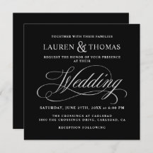 書道エレガント黒銀結婚の