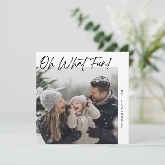 書道オモダンー何おもしろい家族クリスマス シーズンカード (スタンド正面)