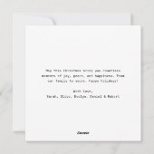 書道オモダンー何おもしろい家族クリスマス シーズンカード (裏面)