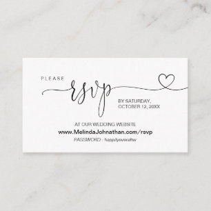 書道オンライン結婚のウェブサイトRSVP エンクロージャーカード