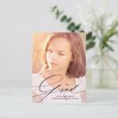 書道オーバーレイエレガントフルフォト卒業 ポストカード (スタンド正面)