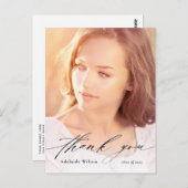 書道オーバーレイ写真卒業 ポストカード (正面/裏面)