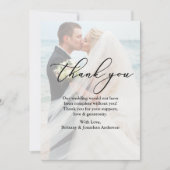 書道オーバーレイ結婚の写真サンキューカード サンキューカード (正面)