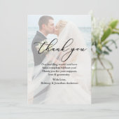 書道オーバーレイ結婚の写真サンキューカード サンキューカード (スタンド正面)