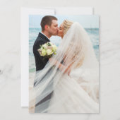 書道オーバーレイ結婚の写真サンキューカード サンキューカード (裏面)