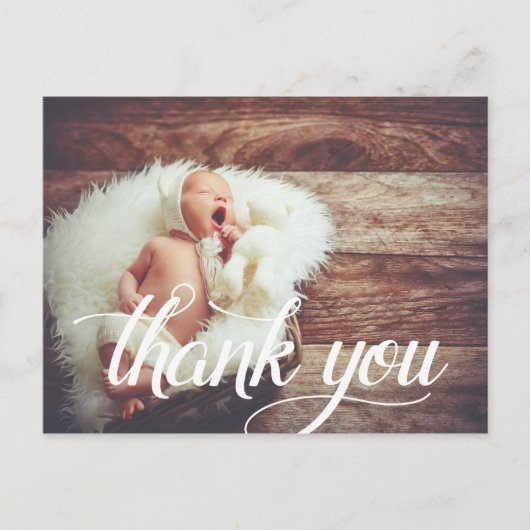 書道オーバーレイ | フォト《キリスト教》洗礼式や命名式ありがとう ポストカード (正面)