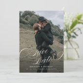 書道カスタム写真の結婚式の日付を保存 セーブザデート (スタンド正面)