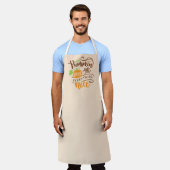 書道カボチャのスパイスと全ていい エプロン (着用した状態)