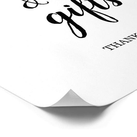 書道カードとギフト結婚のサイン ポスター (角)