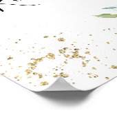 書道カード及びギフトフローラ赤面及び金ゴールド ポスター (角)